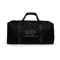 Load image into Gallery viewer, Let&#39;s Go B.... F*JB Script Black Duffle Bag
