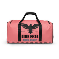 Load image into Gallery viewer, Live Free Or Die A Sheep Pink Duffle Bag
