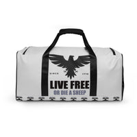 Load image into Gallery viewer, Live Free Or Die A Sheep Gray Duffle Bag
