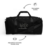 Load image into Gallery viewer, Let&#39;s Go B.... F*JB Script Black Duffle Bag
