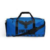 Load image into Gallery viewer, Live Free Or Die A Sheep Navy Blue Duffle Bag
