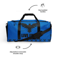 Load image into Gallery viewer, Live Free Or Die A Sheep Navy Blue Duffle Bag
