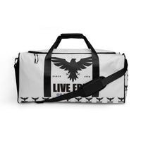 Load image into Gallery viewer, Live Free Or Die A Sheep Gray Duffle Bag
