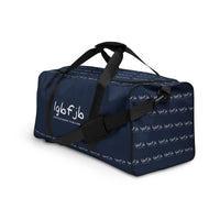 Load image into Gallery viewer, Let&#39;s Go B.... F*JB Kid Script Blue Duffle Bag
