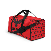Load image into Gallery viewer, Live Free Or Die A Sheep Red Duffle Bag
