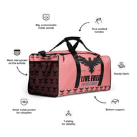 Load image into Gallery viewer, Live Free Or Die A Sheep Pink Duffle Bag
