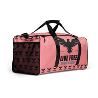 Load image into Gallery viewer, Live Free Or Die A Sheep Pink Duffle Bag
