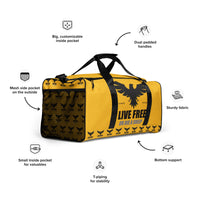 Load image into Gallery viewer, Live Free Or Die A Sheep Yellow Duffle Bag
