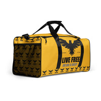 Load image into Gallery viewer, Live Free Or Die A Sheep Yellow Duffle Bag
