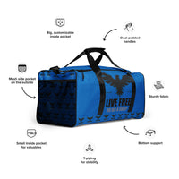 Load image into Gallery viewer, Live Free Or Die A Sheep Navy Blue Duffle Bag
