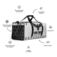Load image into Gallery viewer, Live Free Or Die A Sheep Gray Duffle Bag
