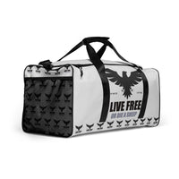 Load image into Gallery viewer, Live Free Or Die A Sheep Gray Duffle Bag
