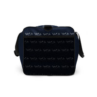 Load image into Gallery viewer, Let&#39;s Go B.... F*JB Kid Script Blue Duffle Bag
