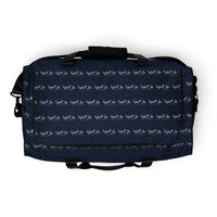 Load image into Gallery viewer, Let&#39;s Go B.... F*JB Kid Script Blue Duffle Bag
