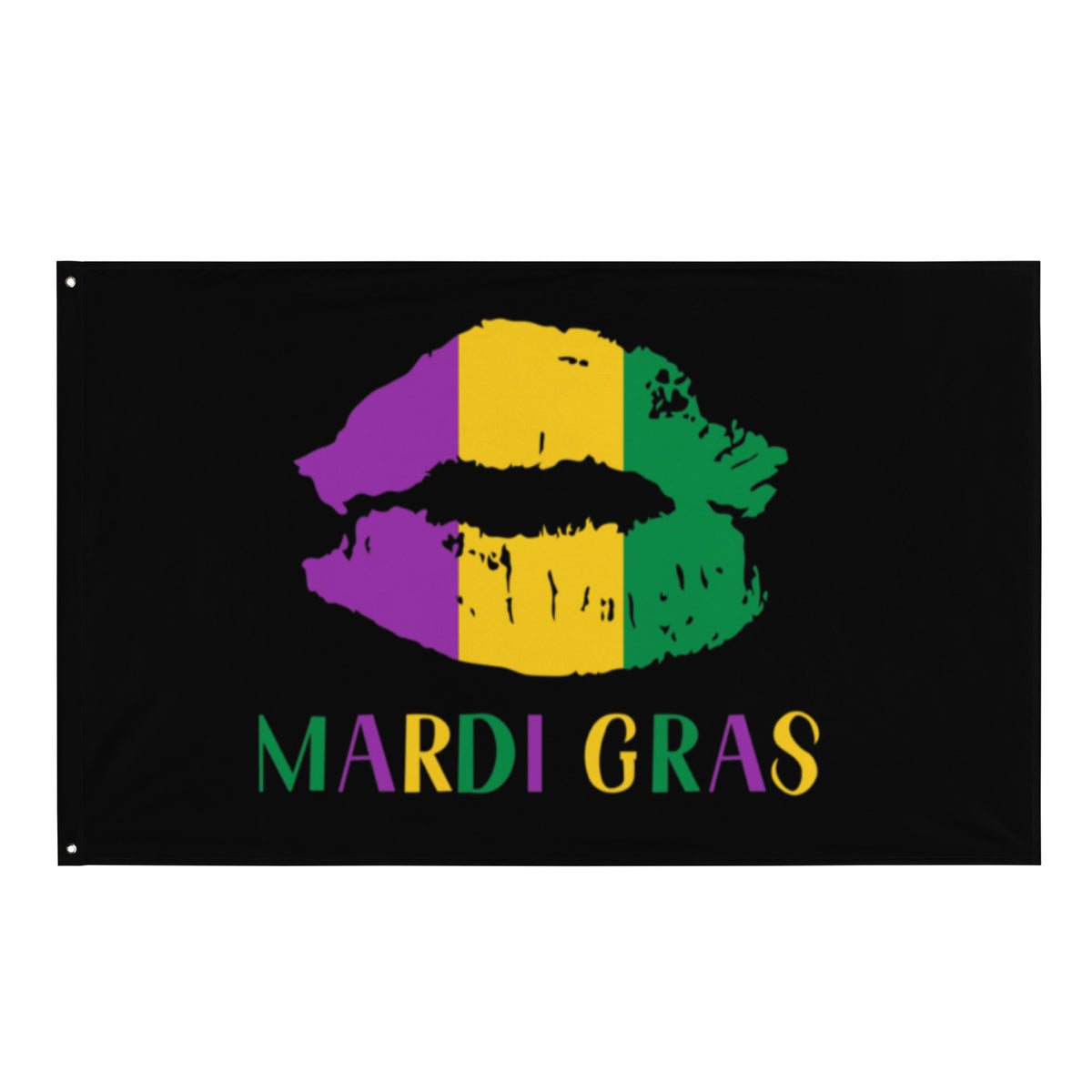 Mardi Gras Banner/Flag VI Black