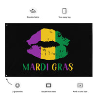 Load image into Gallery viewer, Mardi Gras Banner/Flag VI Black
