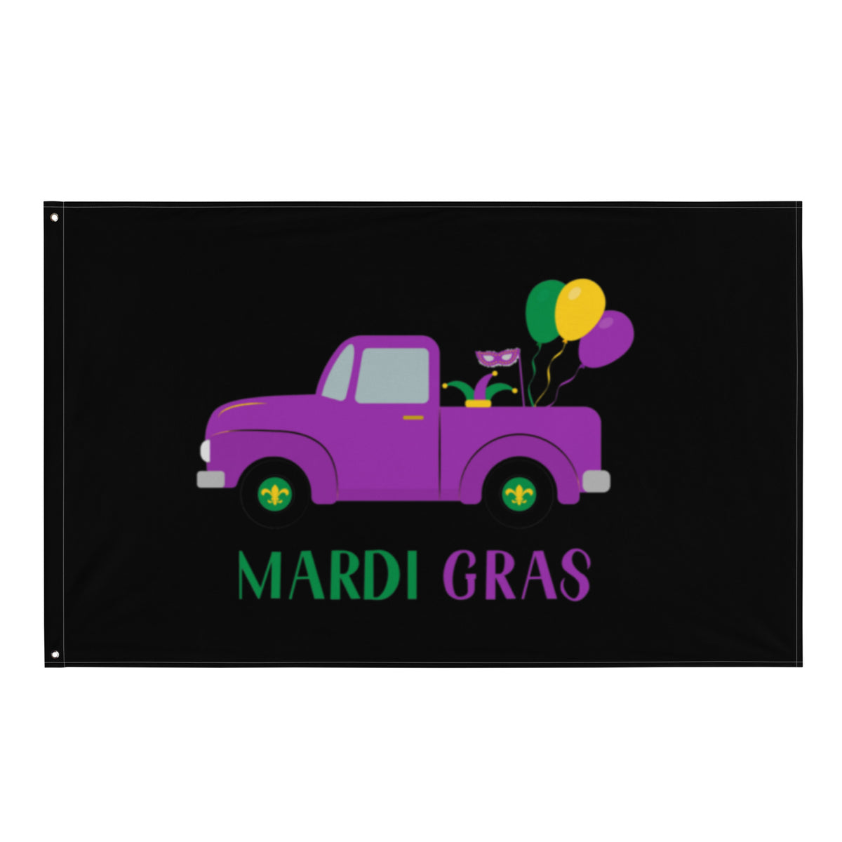 Mardi Gras Banner/Flag III Black