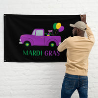 Load image into Gallery viewer, Mardi Gras Banner/Flag III Black
