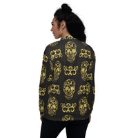 Load image into Gallery viewer, Gold Skulls Unisex Bomber Jacket
