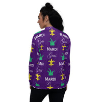 Load image into Gallery viewer, Purple Haze Mardi Gras Unisex Bomber Jacket
