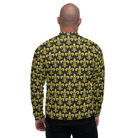 Load image into Gallery viewer, Fleur De Lis Black &amp; Gold Unisex Bomber Jacket
