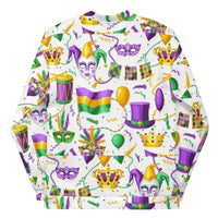 Load image into Gallery viewer, Mardi Party White Unisex Bomber Jacket
