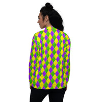 Load image into Gallery viewer, Mardi Gras Diamonds Unisex Bomber Jacket
