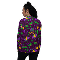Load image into Gallery viewer, Purple Party People Unisex Bomber Jacket
