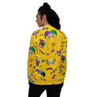 Load image into Gallery viewer, Mardi Party Gold Unisex Bomber Jacket
