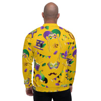 Load image into Gallery viewer, Mardi Party Gold Unisex Bomber Jacket
