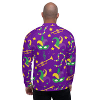 Load image into Gallery viewer, Mardi Gras or Bust Purple Unisex Bomber Jacket
