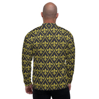 Load image into Gallery viewer, Fleur De Lis Black &amp; Gold II Unisex Bomber Jacket
