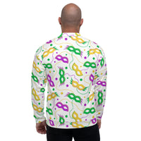 Load image into Gallery viewer, Masks, Masks, &amp; More Masks White Unisex Bomber Jacket
