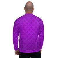 Load image into Gallery viewer, Mardi Gras All Purple Everything Fleur De Lis Unisex Bomber Jacket
