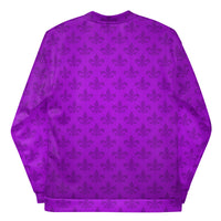 Load image into Gallery viewer, Mardi Gras All Purple Everything Fleur De Lis Unisex Bomber Jacket
