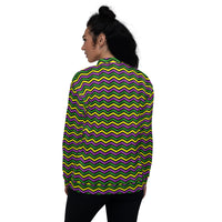 Load image into Gallery viewer, Mardi Gras All Striped Out Unisex Bomber Jacket
