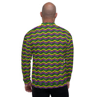 Load image into Gallery viewer, Mardi Gras All Striped Out Unisex Bomber Jacket
