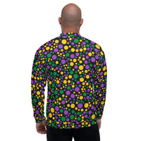 Load image into Gallery viewer, Mardi Gras Polka Party Unisex Bomber Jacket

