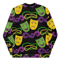 Load image into Gallery viewer, Mardi Gras Laugh Now Cry Never Unisex Bomber Jacket
