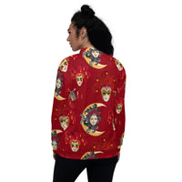 Load image into Gallery viewer, Mardi Gras Red Jester Unisex Bomber Jacket
