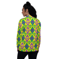 Load image into Gallery viewer, Mardi Gras Party Time Unisex Bomber Jacket
