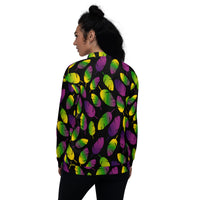 Load image into Gallery viewer, Mardi Gras Too Fly Unisex Bomber Jacket

