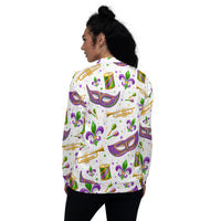 Load image into Gallery viewer, Mardi Gras Long Night Unisex Bomber Jacket
