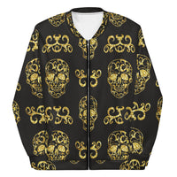 Load image into Gallery viewer, Gold Skulls Unisex Bomber Jacket
