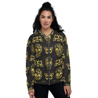 Load image into Gallery viewer, Gold Skulls Unisex Bomber Jacket
