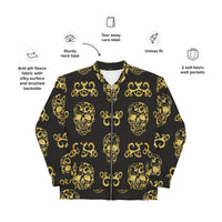 Load image into Gallery viewer, Gold Skulls Unisex Bomber Jacket
