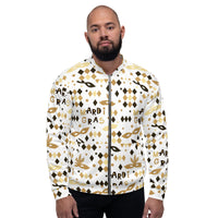 Load image into Gallery viewer, Black &amp; Gold Mardi Gras Party Unisex Bomber Jacket
