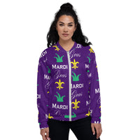 Load image into Gallery viewer, Purple Haze Mardi Gras Unisex Bomber Jacket
