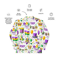 Load image into Gallery viewer, Mardi Party White Unisex Bomber Jacket
