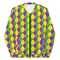 Load image into Gallery viewer, Mardi Gras Diamonds Unisex Bomber Jacket
